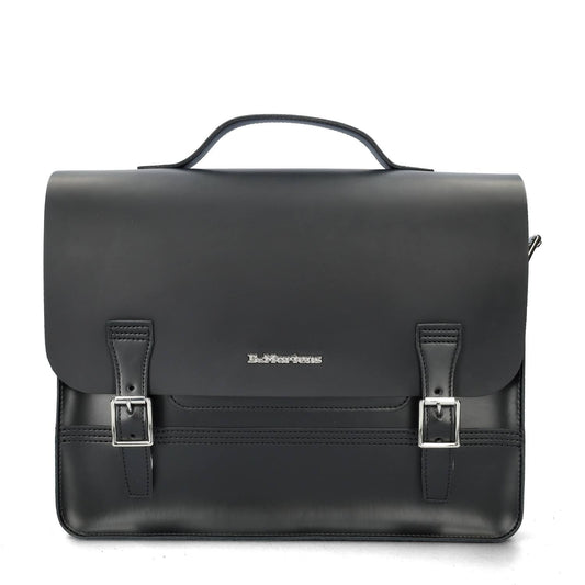 , Leather Box Crossbody Messenger Bag In Black